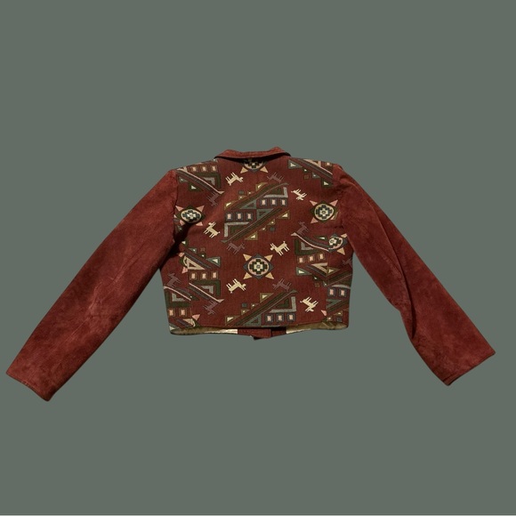 Rust Suede Patterned Women's Jacket - Picture 2 of 6
